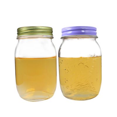 Empty glass mason jar drinking jar with colored lid wholesale