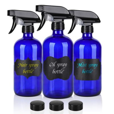 Refillable 16oz 500ml Cobalt Blue Water Mist Spray Bottle for Sanitizer Cleansing Product
