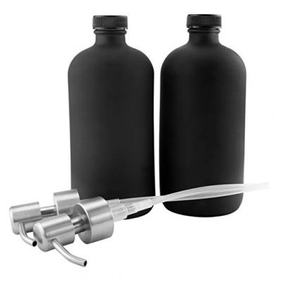 Hot Sales 16oz 500ml Black Color Glass Bottle with Liquid Hand Soap Dispenser