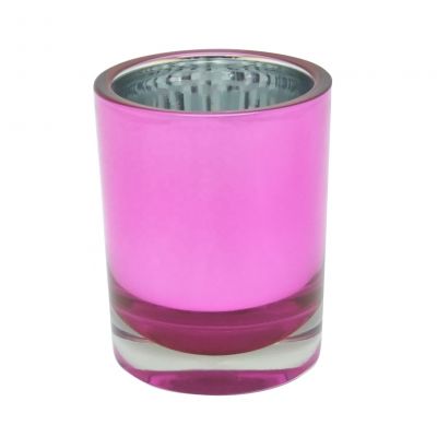 7oz colored metallic exterior and silver interior glass candle jars for candle making 