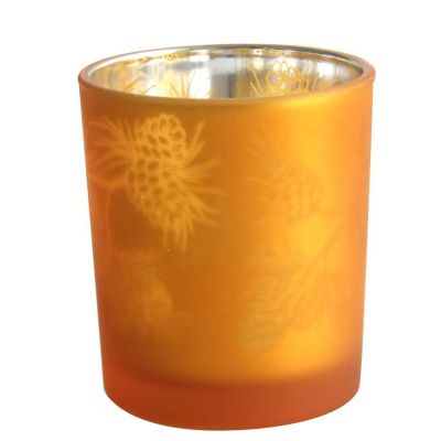 2.5oz jar candle pine cone votive candle holders Christmas tea light candle glass holders