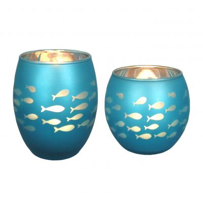 ocean blue fish tea light candle holders 8oz candle jars 9oz candle vessels 