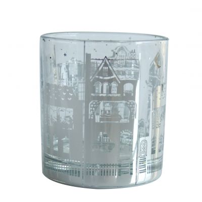 6oz Christmas candle glass jars and shiny silver tea light candle holders 