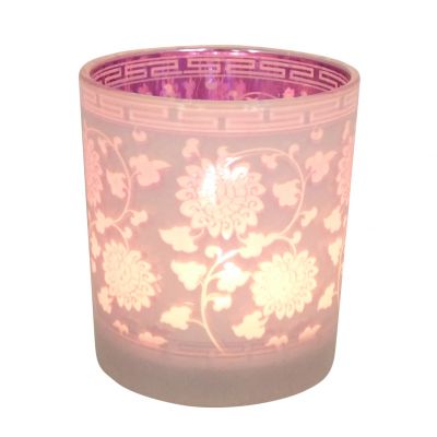 luxury home decor frosted candle glass jars for candles making flickering light votive glass candle holders