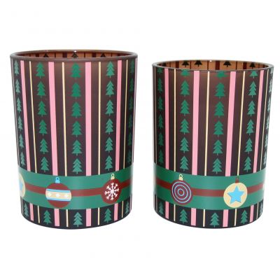 7.5oz 8oz 9.5oz custom Christmas colored candle jars glass for Christmas decoration