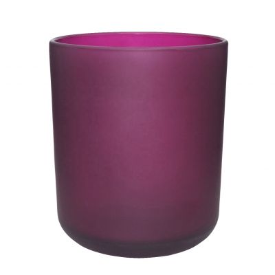 13oz candle holders frosted glass candle jars with customized colors and glass candle holder with metal tin lids