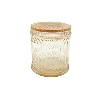 15oz glass jar with lid for candle glass storage jars glass lids