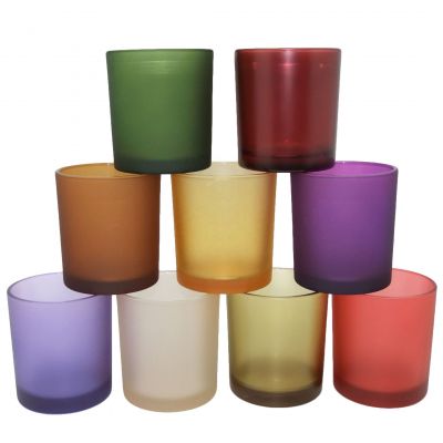 5.5oz glass containers for candles matte colored wholesale candle vessels frosted candle glass for home decor