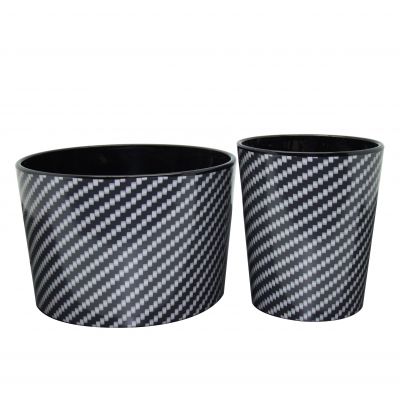 9.5oz luxury candle containers black stripes 23oz multi-functional glass candle vessels flower pots