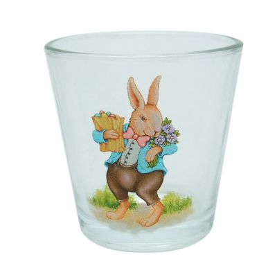glass drinking cups animal cartoon rabbit tea light candle holders 2.5oz glass jars for scented candles