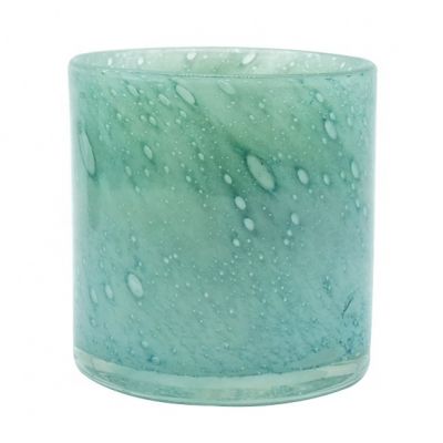 6.5oz 8.7oz round glass candle glass jars wholesale made of bubble glass color powder