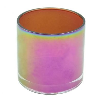 14oz 15oz 16oz customized red ombre iridescent vintage candle jars glass colored candle containers holders two wicks