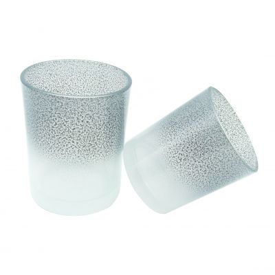unique accept customize 11oz 16oz iridescent ombre light grey home decor candle holders vessels wedding glass crystal