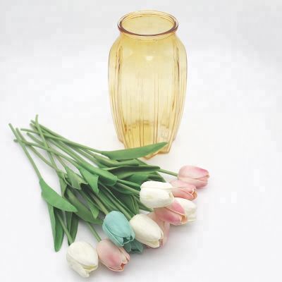 Colorful Elegant Good Design Cylinder Clear Flower Glass Vase 