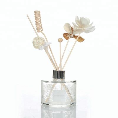 Factory Sale Applique Cylinder Glass Diffuser Bottle With Screw Cap 