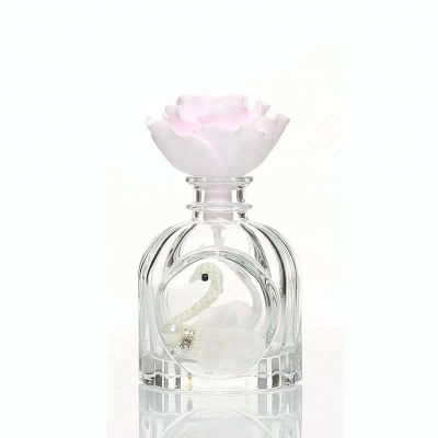 Luxury Birdcage Shape Embossed Glass Aroma Reed Diffuser Bottle 