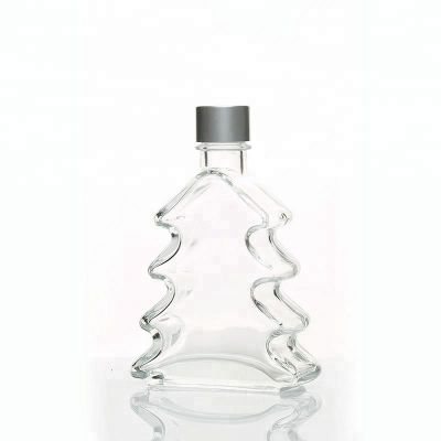 Popular 200ml Christmas Tree Reed Diffuser Glass Bottles With Caps 