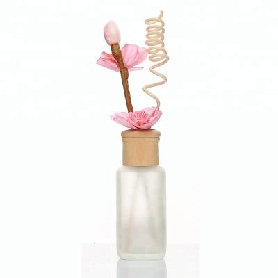 Frosted Vertical Cylinder Aromatherapy Bottle with Aroma Flower 