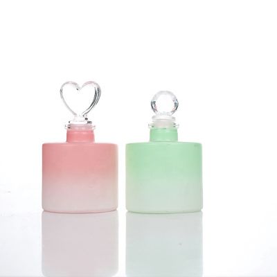 100ml Decorative Aroma Perfume Flat Round Reed Diffuser Glass Bottle 
