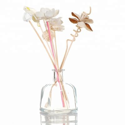 Wholesale Clear Reed 150ml Diffuser Glass Bottles With ReedFlower And Square Bottom 