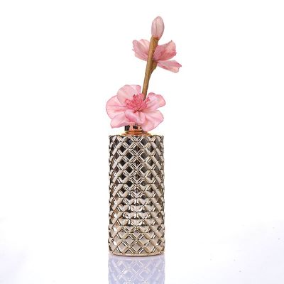150ml Custom Gold Color Round Aroma Reed Glass Diffuser Bottle With Cork 