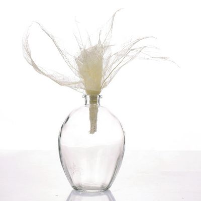 New Design 220ml Transparent Round Reed Diffuser Glass Bottle 