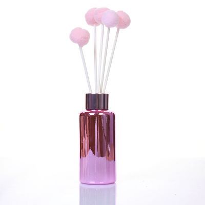 Pink Color 100ml glass diffuser bottle with Screw Cap