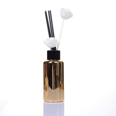 Wholesale 100ml Empty Round Gold Reed Glass Diffuser Bottles 