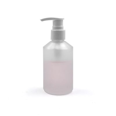 Frosted 125ml lotion cosmetic packaging glass Bottle 
