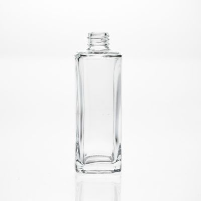 Factory Price 100ml Square Clear Airless Skin Cream Bottles 3oz Glass Cosmetic lotion Bottle 
