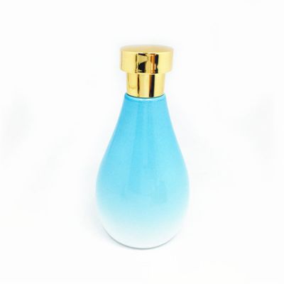 Unique shape blue color Skin Care Cream Glass Lotion Bottles 