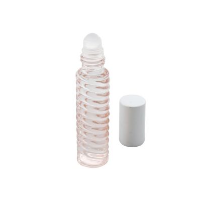5ml 10ml Spiral shaped deodorant roll on perfume bottle with aluminum cap 