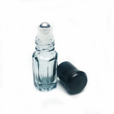 Low MOQ Hexagon Essential Oil Roller Empty Bottle 3ml Octagon Perfume Roller Bottle