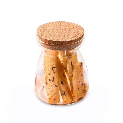 550ml Unique shape glass food storage bottle jar with bamboo lid 