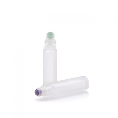 Essential oil Glass Roller Bottles With Natural Gemstone Healing Roller Ball 