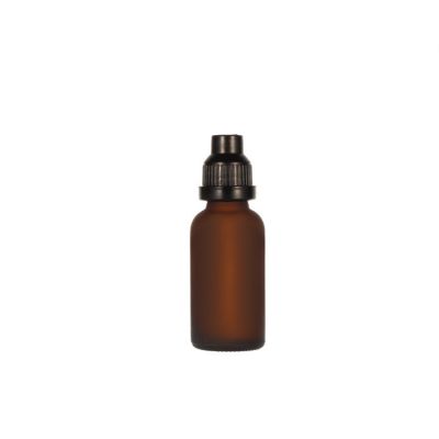 30ml Frosted amber glass bottle with Pagoda cover and dropper 