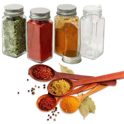 Glass Spice Jar 120ML Bottles For Herb Seasoning Storage 