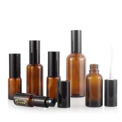 Cosmetic packaging 10ml amber glass essential oil spray bottle 