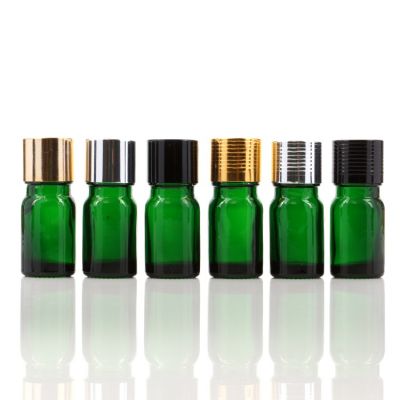 5ml empty green essential oil glass bottles with electrochemical aluminum covers 