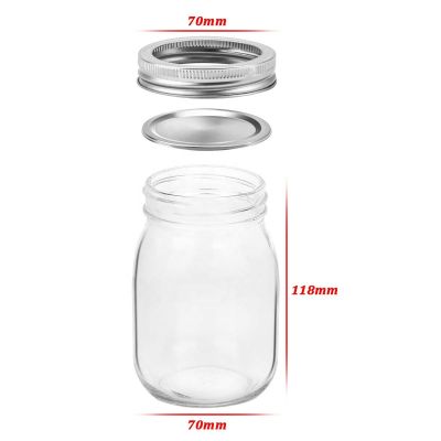 Menbank Clear Food Glass Mason Jar For Juice 