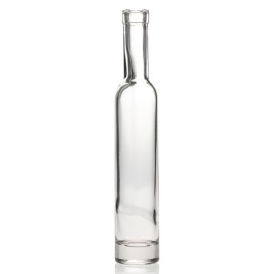Customer Design 375ml Long Neck Tall Transparent Spirit Liquor Bottles Cork Neck Empty Wine Glass Bottle 