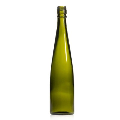 Wholesale Green Round 500 ml Rhine Bottle 17oz Red Wine Bottles Glass Sparkling Wine Bottle with Screw Lids 