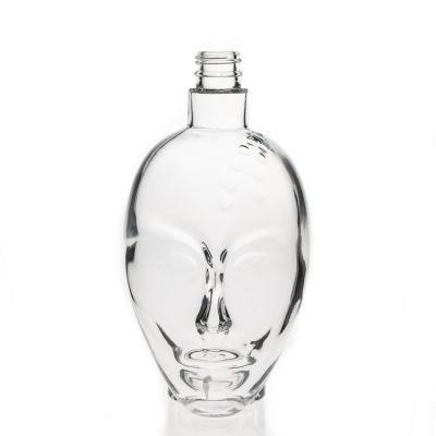 New Head Shaped Design Glass Wine Bottle 840 ml 29 oz Clear Empty Glass Whisky Bottle with Lids 