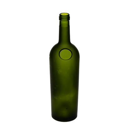 750ml Bordeaux Bottle Matte Green Round Glass Red Wine Bottle with Wooden Stopper 