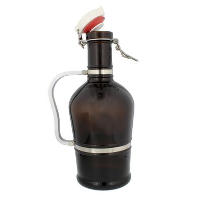 2L/ 2.5L craft beer glass bottle with stainless steel beer bottle holder 