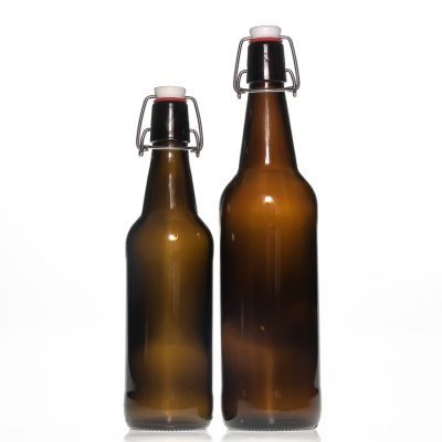 Factory Directly Supply Round Shaped Amber 750ml Glass Swing Top Beer Bottle for Wine packaging 