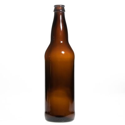 Wholesale Amber Empty Wine Bottle 550 ml Glass Liquor Bottle Brown Glass Beer Bottle with Metal Crown Cap 