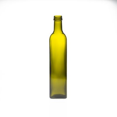 250ml green square Wholesale marasca glass bottle olive oil bottle all kinds of 250ml 