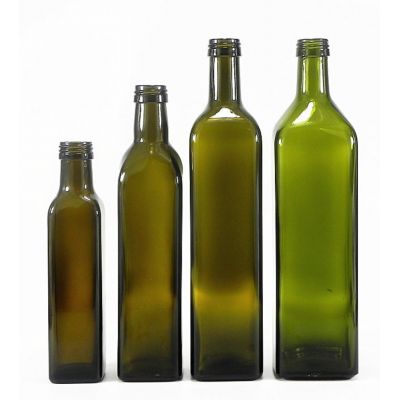 Food Grade Dark Green Dorica Olive Oil 250ml Glass Oil Bottle 