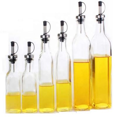 Empty luxury italian 250ml 500ml 750ml round square pure extra virgin olive oil bottle Glass bottles for home use 